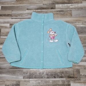 Disney Sketch Mickey Mouse Blue Sherpa Fleece Wool Jacket Size 1X